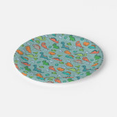 恐竜のおもしろい ペーパープレート (アングル)