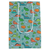 恐竜のおもしろい ミディアムペーパーバッグ (裏面)