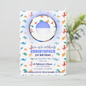 恐竜のお洒落誕生日の招待 招待状 (スタンド正面)