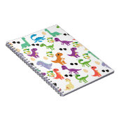 恐竜のかわいいスパイラルフォトノート ノートブック (右側)