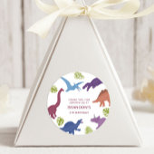 恐竜のかわいいディノの子供の誕生日パーティーの好意 ラウンドシール