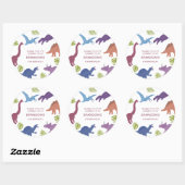 恐竜のかわいいディノの子供の誕生日パーティーの好意 ラウンドシール (シート)