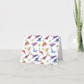 恐竜のかわいいディノキッズバースデーパーティー サンキューカード (裏面)