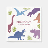 恐竜のかわいいディノキッズバースデーパーティー スタンダードカクテルナプキン (正面)