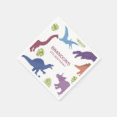 恐竜のかわいいディノキッズバースデーパーティー スタンダードカクテルナプキン (角)