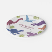 恐竜のかわいいディノキッズバースデーパーティー ペーパープレート (アングル)