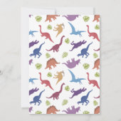 恐竜のかわいいディノキッズバースデーパーティー 招待状 (裏面)