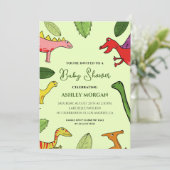 恐竜のかわいいドードルベビーシャワー 招待状 (スタンド正面)