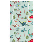 恐竜のかわいいブルーキッズ スモールペーパーバッグ (正面)