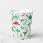 恐竜のかわいいブルーキッズ 紙コップ (裏面)