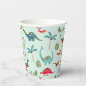 恐竜のかわいいブルーキッズ 紙コップ (正面)