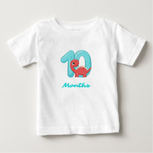 恐竜のかわいいベビーTシャツ(10カ月) ベビーTシャツ