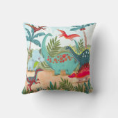 恐竜のかわいい歴史的なジャングルキッズ クッション (裏面)