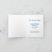 恐竜のかわいい男の赤ちゃん妊娠の発表 案内状 (内部)