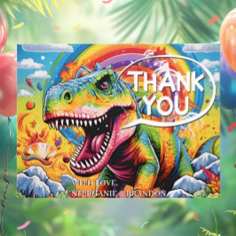 恐竜のかわいい誕生日パーティー ポストカード