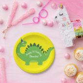 恐竜のかわいい誕生日プレート ペーパープレート (パーティー)