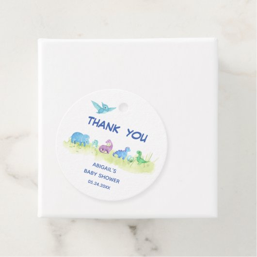 恐竜のかわいい赤ちゃんシャワーありがとう フェイバータグ (インサイチュ)