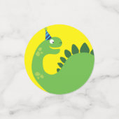 恐竜のかわいい1歳の誕生日パーティーテーブルデコール コンフェッティ (スモール正面)