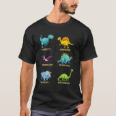 恐竜のかわいいDino識別キッズ Tシャツ (正面)