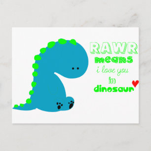 恐竜のかわいいRAW ポストカード