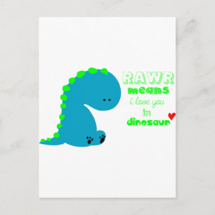 恐竜のかわいいRAW ポストカード