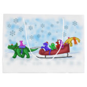 恐竜のそりの乗車 ラージペーパーバッグ (裏面)