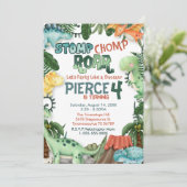 恐竜のようにパーティしよう!誕生日招待状 招待状 (スタンド正面)