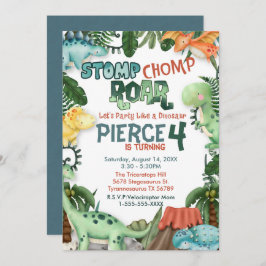 恐竜のようにパーティしよう！誕生日招待状 招待状