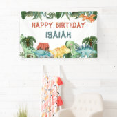 恐竜のようにパーティしよう 誕生日 オーダーメイド  横断幕 (インサイチュ)
