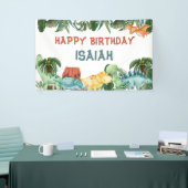 恐竜のようにパーティしよう 誕生日 オーダーメイド  横断幕 (トレードショー)