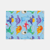 恐竜のアニメーション フリースブランケット (正面(横))