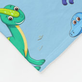 恐竜のアニメーション フリースブランケット (角)