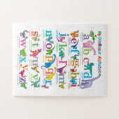 恐竜のアルファベットのリスト ジグソーパズル (横)