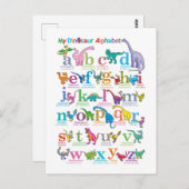恐竜のアルファベットのリスト ポストカード (正面/裏面)