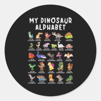 恐竜のアルファベットDinoの種類 ラウンドシール