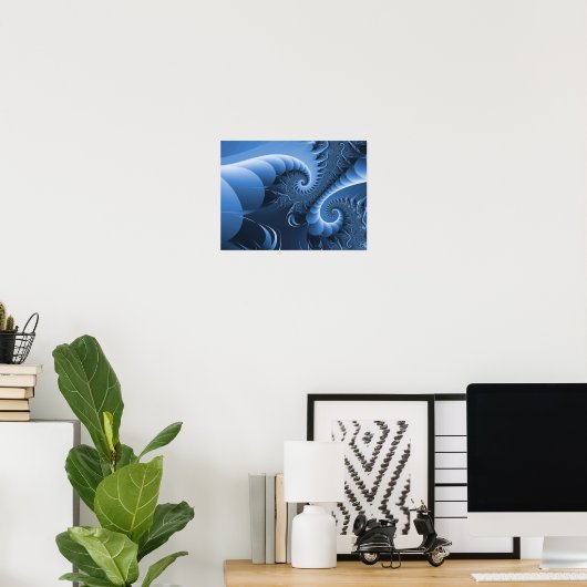 恐竜のウェッジウッドかわいいクールファインアートフラクタル ポスター (ホームオフィス)