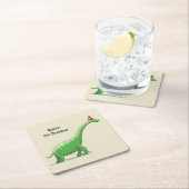 恐竜のウォルター スクエアペーパーコースター (インサイチュ)