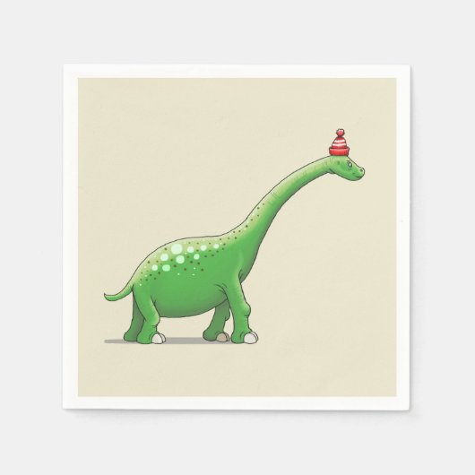 恐竜のウォルター スタンダードカクテルナプキン (正面)