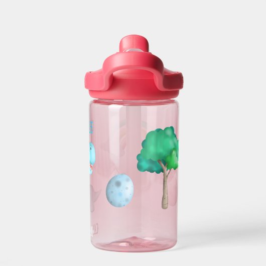 恐竜のウォーターボトル、子供の可愛いディノ ウォーターボトル (背面)