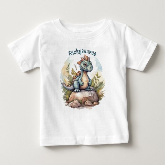 恐竜のオリジナルTシャツ ベビーTシャツ (正面)