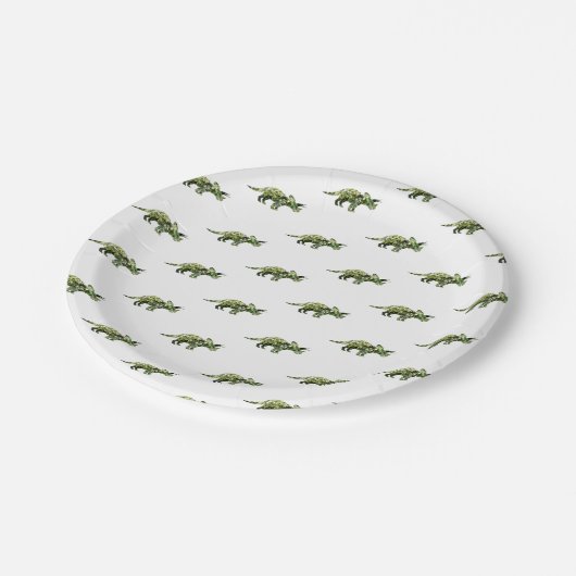 恐竜のカスタムな紙皿7 inに ペーパープレート (アングル)