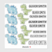 恐竜のカラフルイラストのシール名 シール (シート)