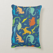 恐竜のカラフルパターンをカスタマイズ アクセントクッション (裏面(縦))