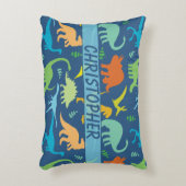 恐竜のカラフルパターンをカスタマイズ アクセントクッション (正面(垂直))