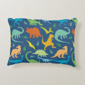 恐竜のカラフルパターンをカスタマイズ アクセントクッション (裏面)