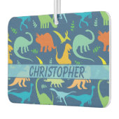 恐竜のカラフルパターンをカスタマイズ カーエアーフレッシュナー (左)