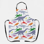 恐竜のカラフルパターン（ライト） エプロン (正面)