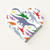 恐竜のカラフルパターン(ライト) ノートブック (裏面)