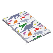 恐竜のカラフルパターン（ライト） ノートブック (右側)