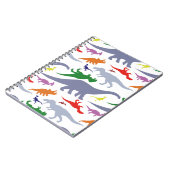 恐竜のカラフルパターン（ライト） ノートブック (左側)
